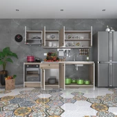 Kenzlife hazır mutfak seti nayakan crd 240 cm genişlik üst tezgahsız ankastre fırın modüllü thumbnail 2