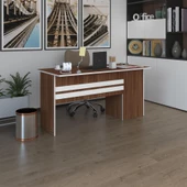 Kenzlife ofis masası kamikaze cvz sol 75*150*60 kilitli kapaklı dolap şeritli bilgisayar çalışma masası - 1