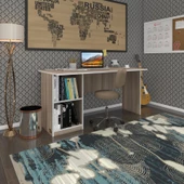 Kenzlife ofis masası yoko ono crd sol 75*140*60 raflı dolap eşkenar bilgisayar çalışma masası - 2