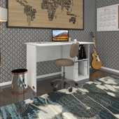 Kenzlife ofis masası yoko ono byz sağ 75*140*80 raflı dolap eşkenar bilgisayar çalışma masası - 2