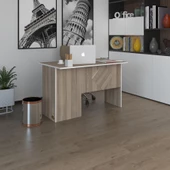 Kenzlife ofis masası yoko ono crd sağ 75*130*60 kilitli kapaklı dolap eşkenar bilgisayar çalışma masası thumbnail 1