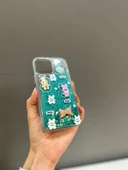 Iphone 13 Pro Max Uyumlu Sevimli Sulu Simli Akışkan Tasarım Kılıf - 6
