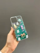 Iphone 13 Pro Max Uyumlu Sevimli Sulu Simli Akışkan Tasarım Kılıf - 5