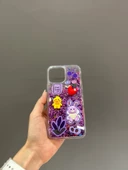 Iphone 13 Pro Max Uyumlu Sevimli Sulu Simli Akışkan Tasarım Kılıf - 1