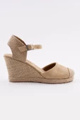 Kadın Dolgu Topuklu Sandalet Hasır Önü Kapalı Rahat Yazlık 106.001 - 3