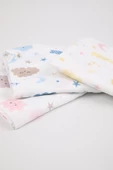 Babyhola Müslin Örtü 80x80cm Bulut Desen Organik Hediyelik Emzirme Alt Açma Yenidoğan Puset Örtüsü - 9