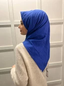 Loryan Scarf Kare Bambu Kraş Viva Eşarp 00832  İNDİGO thumbnail 3