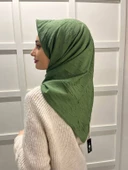 Loryan Scarf Kare Bambu Kraş Viva Eşarp 00832  HAKİ thumbnail 3