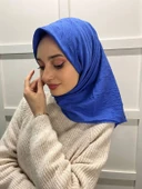 Loryan Scarf Kare Bambu Kraş Viva Eşarp 00832  İNDİGO thumbnail 1
