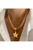 şık ve tarz milan yıldız çelik zincir kolye thumbnail 1