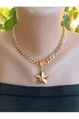 şık ve tarz milan yıldız çelik zincir kolye thumbnail 3
