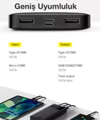 Baseus Super Şarj 15W Ultra Hızlı 15W 20000 mAH Powerbank Çift Yönlü Şarj QC 3.0 PD 3.0 20000 Powerbank thumbnail 8