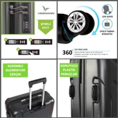 Vegmann Vela Siyah 3'lü Valiz Seti thumbnail 3