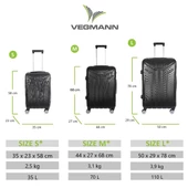 Vegmann Vela Siyah 3'lü Valiz Seti thumbnail 2