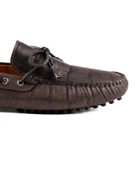 Side Kahve Kroko Hakiki Deri Erkek Loafer Ayakkabı thumbnail 5