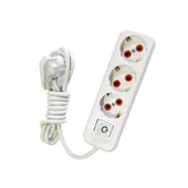 Asel ASL-200 0206 3'Lü Grup Priz Anahtarlı 2mt - HRD-010877 - 1