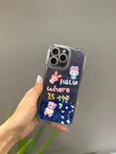 Iphone 14 Pro Max Uyumlu Sevimli Sulu Simli Tasarım Kılıf - 6