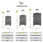 Vegmann Vela Antrasit 3 lü Valiz Seti - 3