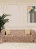 SoftMicro Gökkuşağı Desenli Boho 180x300 cm Koltuk Örtüsü Şalı, Kanepe Örtüsü, Tv Battaniyesi Kiremit Rengi thumbnail 1