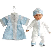 Sultan Mavi Gümüş İşlemeli Bebek Mevlüt Takımı - 1