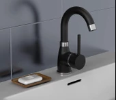 Lavabo Musluğu Mat Siyah Lavabo Bataryası 5 Yıl Garantili - 1