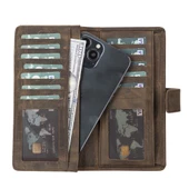 Coppet 6.7 inch Uyumlu Deri Kartlıklı Kılıf G2 Kahve - 1