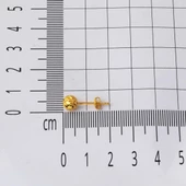 22 Ayar Buzul Altın Top Küpe 6 mm. thumbnail 5