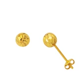 22 Ayar Buzul Altın Top Küpe 6 mm. thumbnail 1