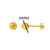 22 Ayar Buzul Altın Top Küpe 6 mm. thumbnail 6