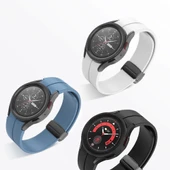 Galaxy Watch 5 44mm Manyetik Klipsli Silikon Lüx Kordon - 8