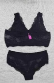 F.K. 410 Kadın Desteksiz Balensiz Dantelli B-Cup Uzun Bralet Takımı - 5