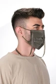 Gümüş İyonlu Boyundan Askılı Yıkanabilir Düz Renkli Maske - 7
