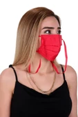 Gümüş İyonlu Boyundan Askılı Yıkanabilir Düz Renkli Maske - 8