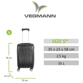 Vegmann Vela Siyah Kabin Boy Valiz - 3
