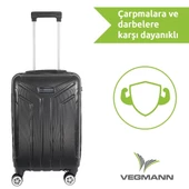 Vegmann Vela Siyah Kabin Boy Valiz - 6