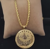 Tam Reşat Kolye Gerçek Altin Görünümlü Kolye imitasyon Tam Reşat Tuğra Kolye (KARGO BEDAVA) thumbnail 1