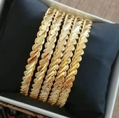 5 Adet Gercek Altın Görünümlü 1.Kalite imitasyon Kalın Adana Burma Bilezik (KARGO BEDAVA) - 1