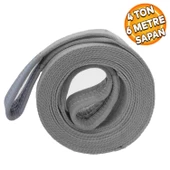 Sapan Polyester Spanzet 4 Ton 6 Metre Gri Sağlam Yük Kaldırma Taşıma İndirme Halat thumbnail 1