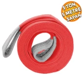 Sapan Polyester Spanzet 5 Ton 5 Metre Kırmızı Sağlam Yük Kaldırma Taşıma İndirme Halat - 1
