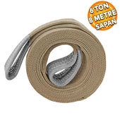 Sapan Polyester Spanzet 6 Ton 8 Metre Kahve Sağlam Yük Kaldırma Taşıma İndirme Halat - 1