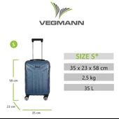Vegmann Vela Mavi Kabin Boy Valiz thumbnail 3