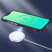 Polham 0.6MM Kamera Korumalı Magsafeli İphone 14 Plus Darbe Emici Telefon Kılıfı, Karbon Fiber Kılıf - 3