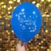 12" Mutlu Yıllar Baskılı Balon Karışık 1+1 - 100 Adet - 1