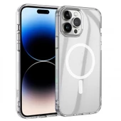 Polham 2mm Kompozit Sararmaz Magsafeli İphone 14 Silikon Kılıf, Darbe Emici, Kablosuz Şarj Destekli - 1