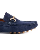 Gordion Lacivert Hakiki Süet Deri Erkek Loafer Ayakkabı - 5