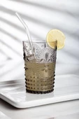 Akrilik Füme Tekli Kısa Bardak & Su Meşrubat Kahve Yanı Bardağı 400 ml ( Cam Değildir ) - 1