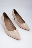 Kadın Ten Rugan Kısa Topuklu Stiletto Ayakkabı - Candy thumbnail 5