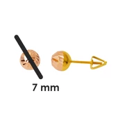 14 Ayar Top Altın Küpe Vidalı 7 mm. - 6