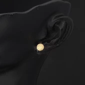 14 Ayar Sarı Altın Kumlu Top Küpe 6 mm. thumbnail 2