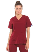 JANET- Kadın Likralı Bordo Medikal Üst - 1